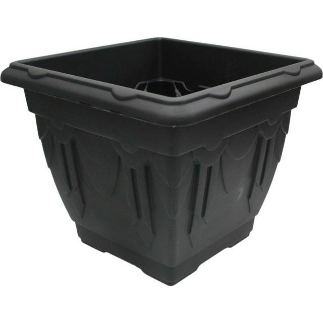 Whitefurze 41cm Venetian Square Planter, Black
