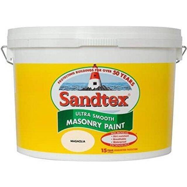 Sandtex 10L Smooth Masonry Paint Magnolia