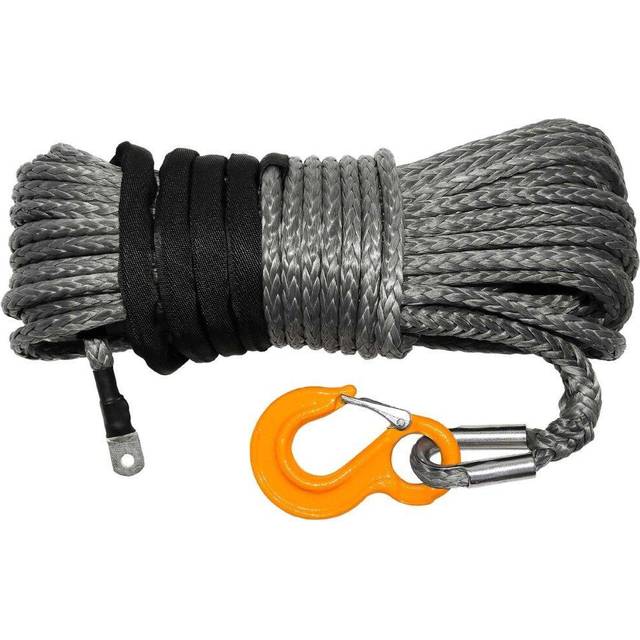 WINCHMAX Premium Quality Synthetic Winch Rope 30m x 12mm, Screw Fix. Competition Hook.