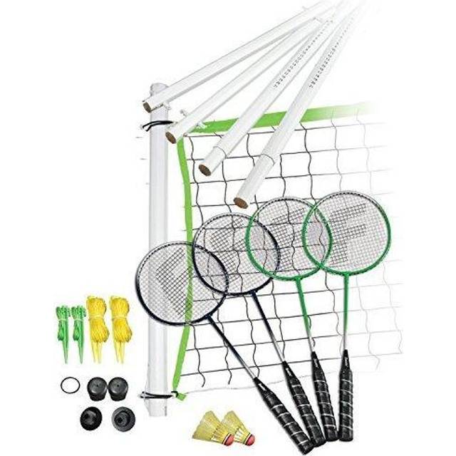 Franklin Sports Badminton Set - Portable Badminton Set - Adult and Kids Badminton Net - Perfect Backyard/Lawn Game - Includes 4 Badminton Racquets - I