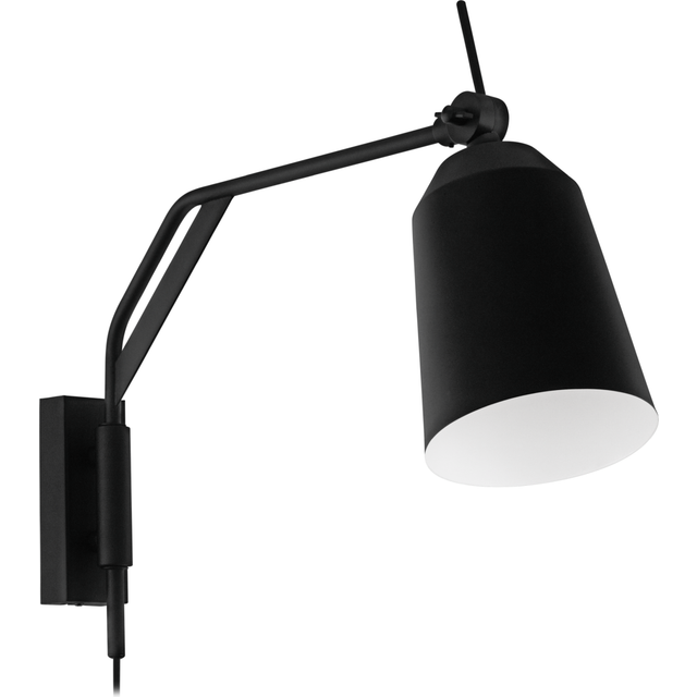 Eglo Loreto Plug in Wall Light in Black with Adjustable Head