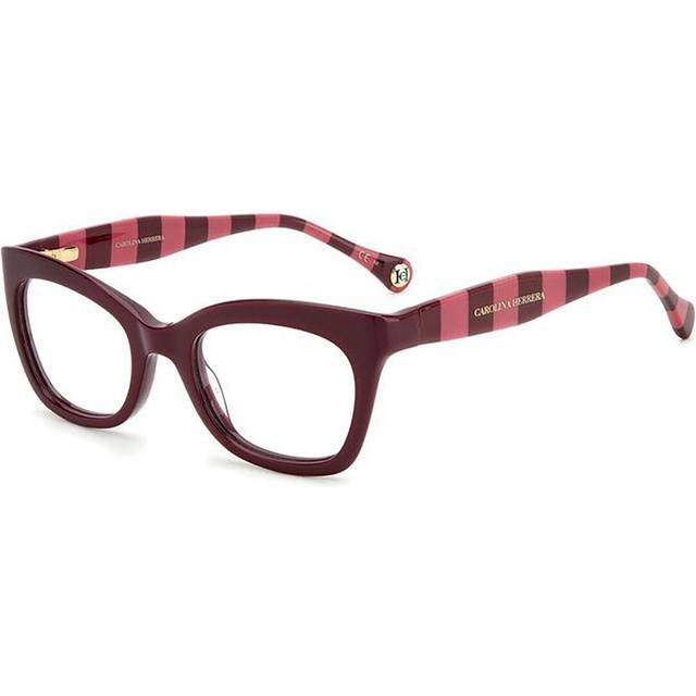 Carolina Herrera HER 0089 0T5 Women's Eyeglasses Burgundy Size 50 (Frame Only) - Blue Light Block Available - Burgundy Pink (50)