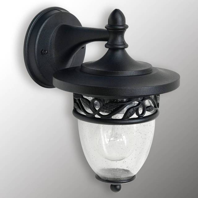 Garden Zone GZH-BF2 Burford 1 Light Outdoor Wall Lantern Black