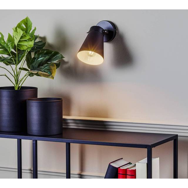 Luminex Amos vägglampa, svart, enkel flamma