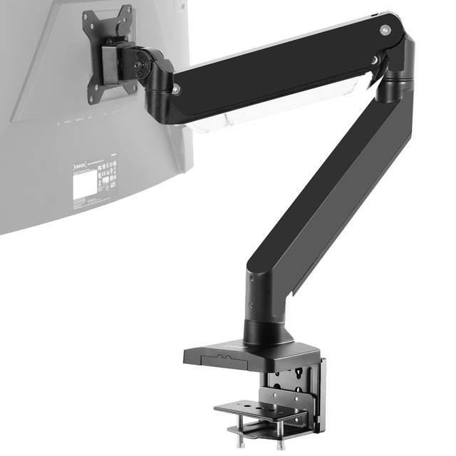 VIVO Premium Aluminum Heavy Duty Monitor Arm for Ultrawide Monitors up to 49 inches and 33 lbs, Single Desk Mount Stand, Pneumatic Height