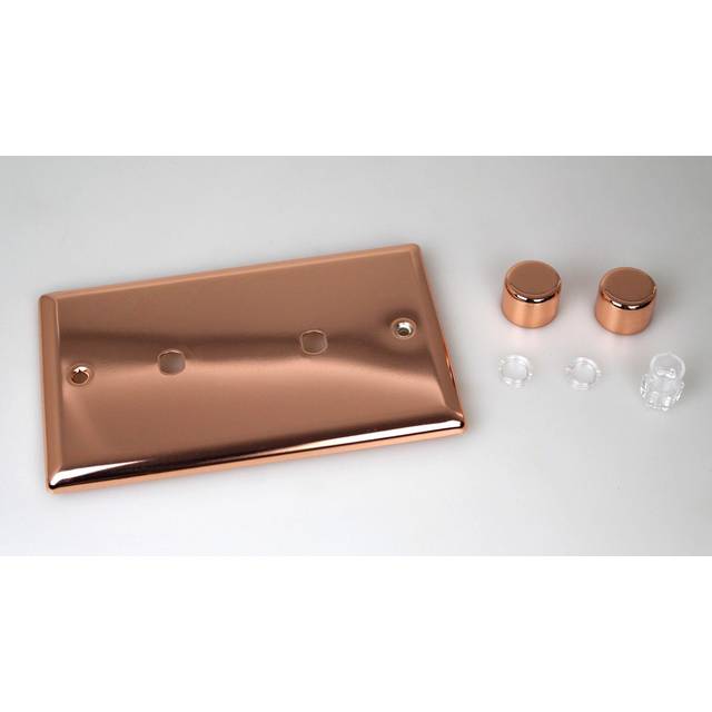 Varilight Urban 2G Twin Plate Matrix Faceplate Kit Polished Copper for Rotary Dimmer Standard Plate
