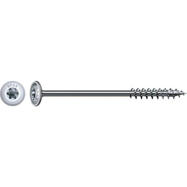 Spax skivhuvud träskruv 6,0 x 140 mm, paket med 100, T-Star Plus, delvis gänga, 4 snitt, Wirox A3J, 251010601405