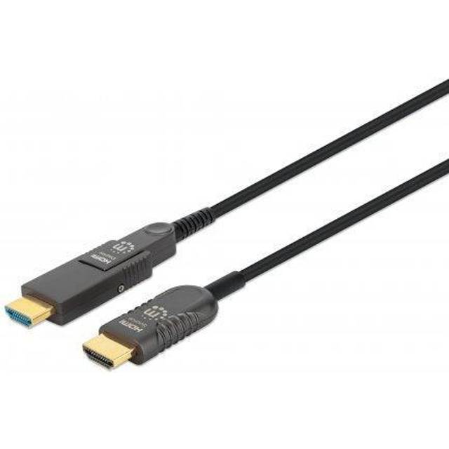 Manhattan HDMI Anslutningskabel HDMI-A-kontakt, HDMI-Micro-D kontakt 100 m Svart 355551 4K UHD HDMI-kabel