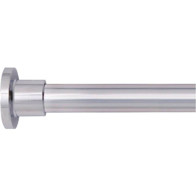 Croydex - Premium Stainless Steel Straight Shower Curtain Round Rod, Chrome