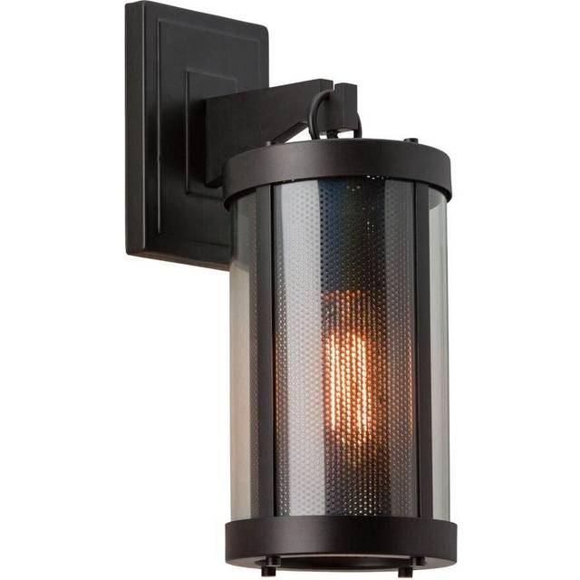 Wall Light GlaSS Black Panels Perforated Steel Oil Rubbed Bronze LED E27 100W