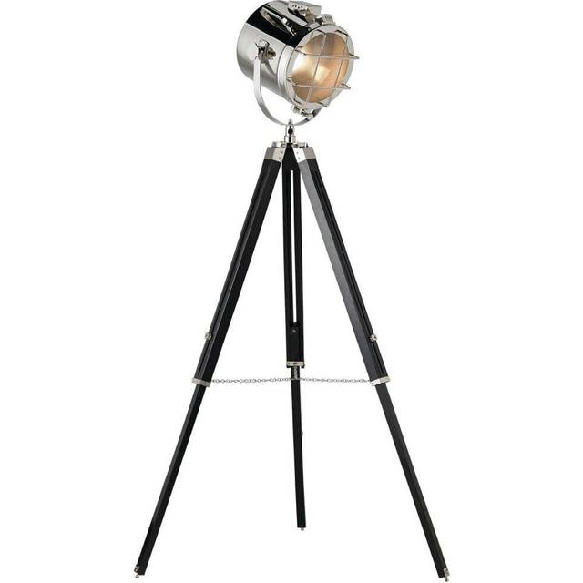 Industrial Tripod Floor Lamp Matt Black E27 Theatre Spot Light Standing Height