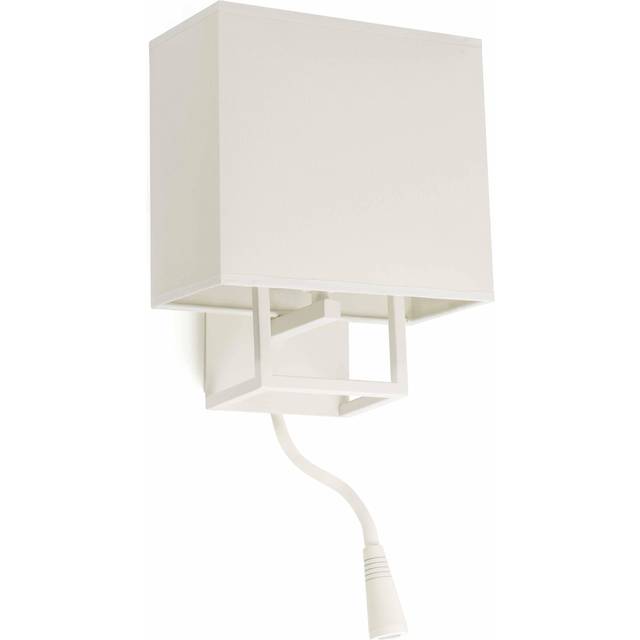 Faro Vesper - 1 Light Indoor Wall Light Reading Lamp White with Shade, E14