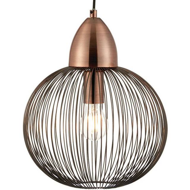 Hanging Ceiling Pendant Light ANTIQUE COPPER WIRE Round Shade Modern Lamp Bulb