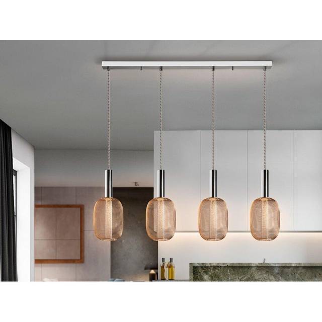 Schuller 413756 Micron LED 4 Light Pendant Light Gold