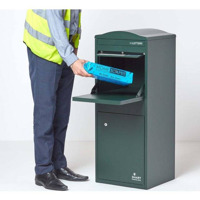 Homescapes Smart Parcel Box® Large Curved Top Front Access Secure Delivery Box In Green - One Size