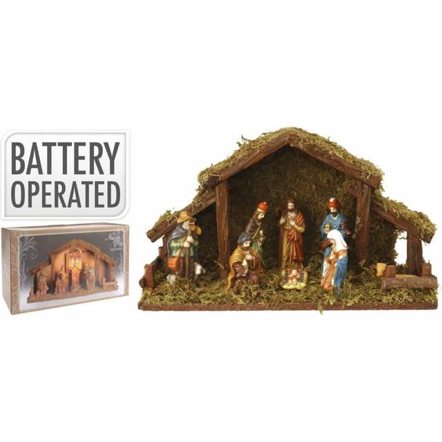 Ambiance Christmas Nativity Figures Set 8 Piece Holiday Christmas Decoration