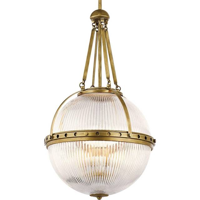 Kichler Aster Single Three Light Pendant in Natural Brass