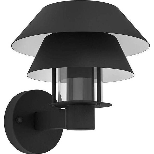 Eglo Chiaperra Black Metal IP44 Outdoor Wall Light - Black