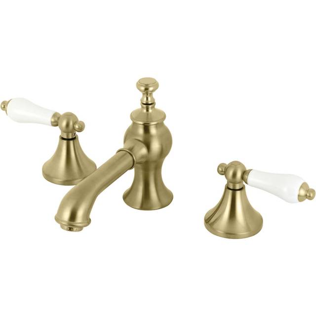 Kingston Brass KC7067PL Vintage 8 in. Widespread Bathroom Faucet Brushed Brass