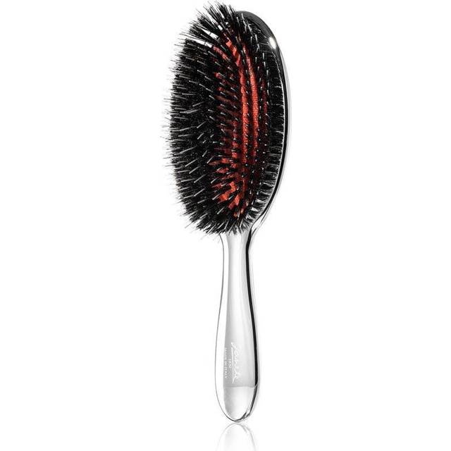 Janeke Chromium Line Air-Cushioned Brush with Bristles and Nylon Reinforcement Oval Hårbørste 22 x 7 cm 1 stk