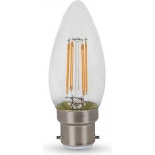 V-TAC 4W (40W Equivalent) Energy Saving Candle Shape Filament Vintage Style LED Bulb with Samsung LED 5 Years Warranty 3000K Warm White B22 BS