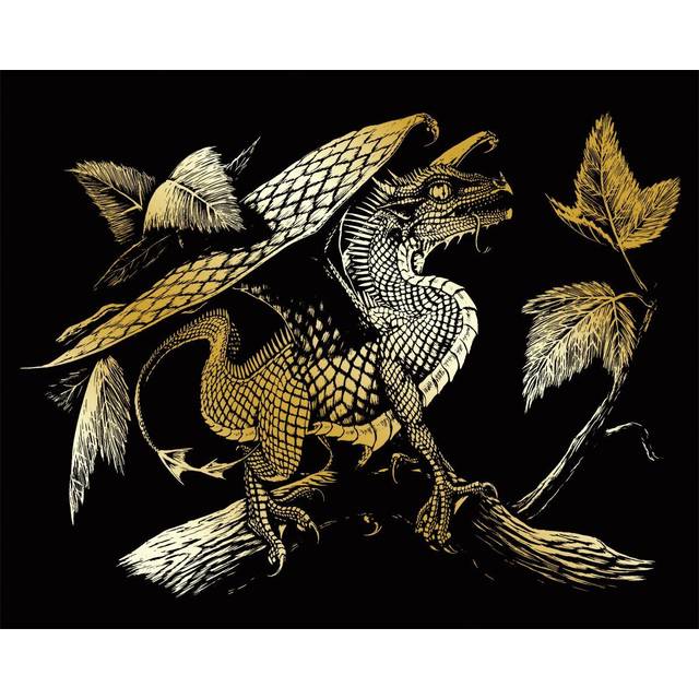 Royal & Langnickel 8 X 10 Inch Baby Dragon Pre-Printed Foil Engraving Set - Gold