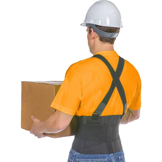 Industrial Work Back Brace | Removable Suspender Straps for Heavy Lifting Safety - Lower Back Pain Protection Belt for Men & Women in Construction
