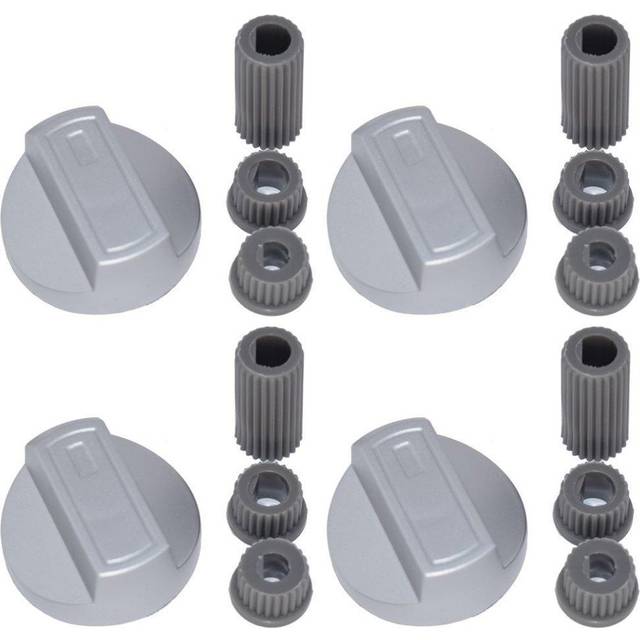 Ufixt - 4 x Tricity Bendix Universal Universal Cooker/Oven/Grill Control Knob And Adaptors Silver