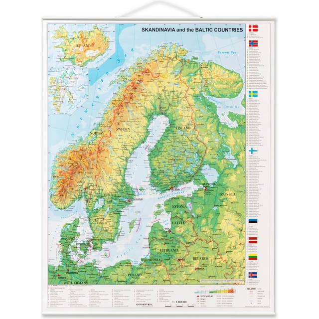 97 x 67 cm. Scandinavian map