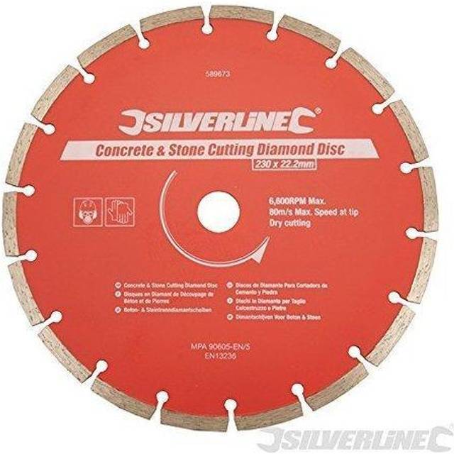 Silverline Concrete & Stone Cutting Diamond Blade 230 X 22.23mm Segmented Rim
