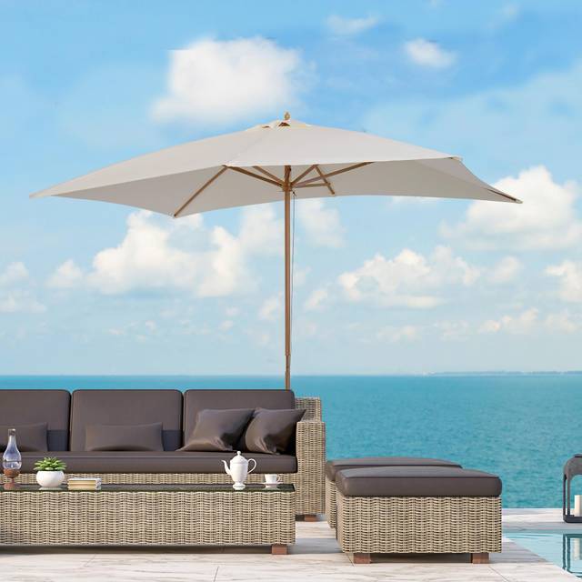 Outsunny Deluxe Wooden Patio Parasol | Wowcher