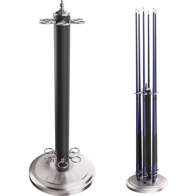 GSE Stand-Style Metal Billiard Pool Cue Rack Only. Holds 6 Pool Cue Sticks (Several Colors Available) (Matte Black & Brushed Nickel)