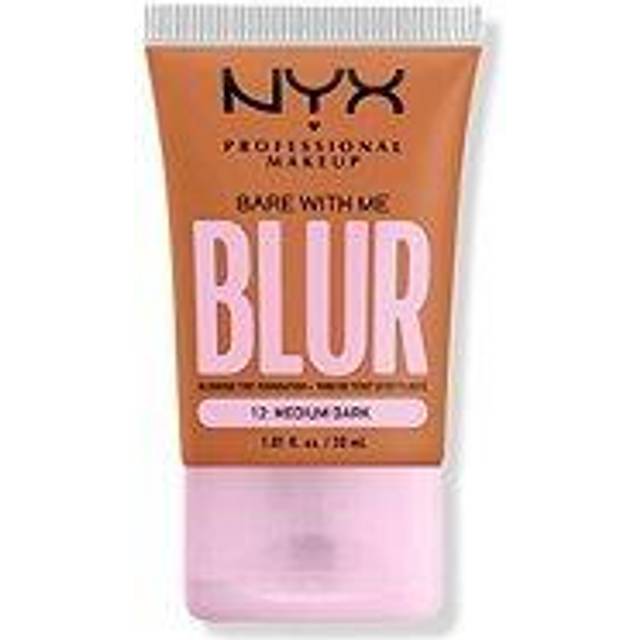 NYX Professional Makeup Mjukgörande foundation med medelhög täckning och matt finish, upp till 12 timmars vård och fukt, med niacinamider, bar med mig, färg: Medium mörk, 1 x 30 ml