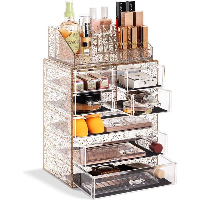 Sorbus Glitter Cosmetic Makeup & Jewelry Storage Case