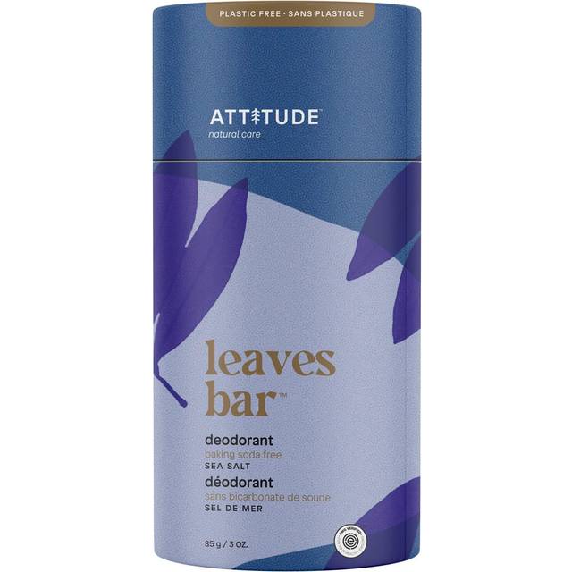 Attitude Leaves Bar Deodorant Plastic Free Sea Salt 3 oz