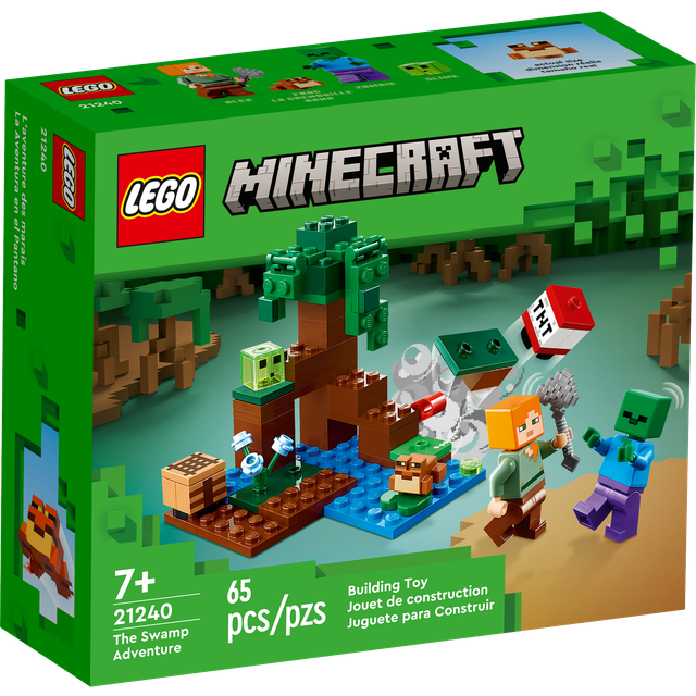 LEGO Minecraft Träskäventyret Byggsats med ett Träsk från TV-spelet, Innehåller Alex och Zombie Minifigurer, Rolig Present för Pojkar och Flickor på Födelsedag och Julafton 21240