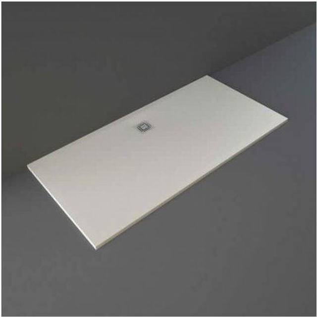 RAK Ceramics Feeling Rectangular Bathtub Replacement Shower Tray | Greige | Stainless Steel | 1700mm x 900mm