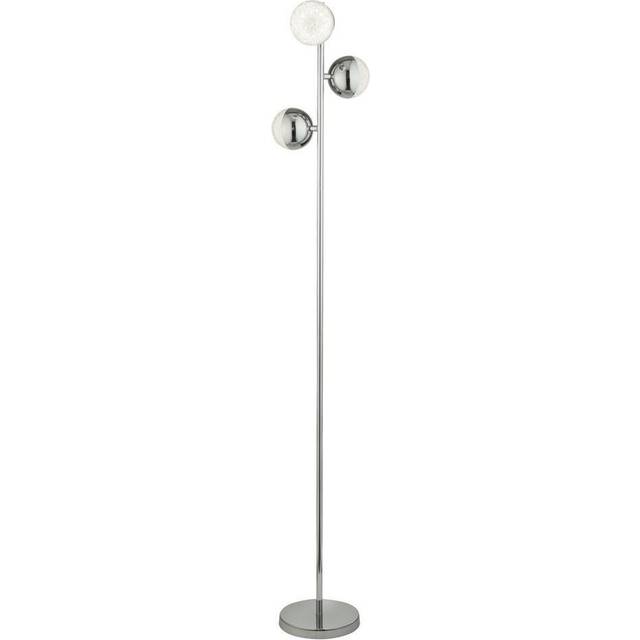 3 lights standing floor lamp light with chrome finish and crystal sand shades