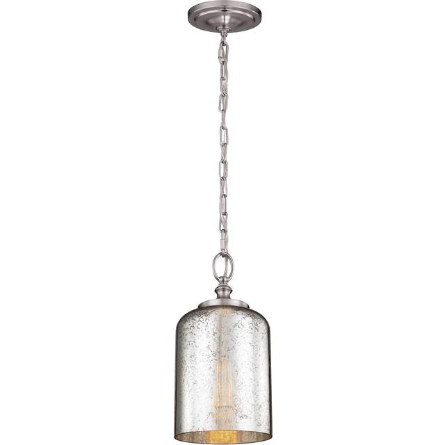 Elstead - Hounslow - 1 Light Ceiling Mini Pendant Brushed Steel, E27