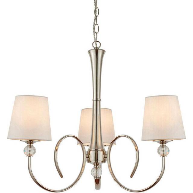 Luxury Hanging Ceiling Pendant Light Bright Nickel Marble Silk 8 Lamp Chandelier