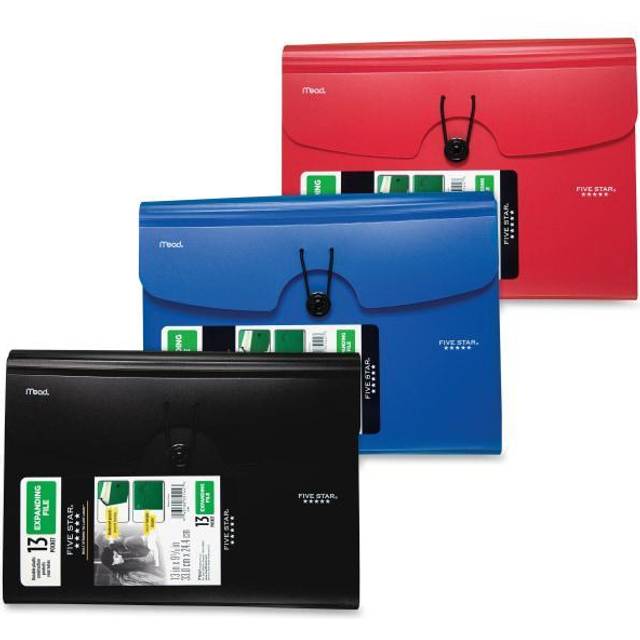 Expanding File Folder, 13-Pocket Expandable File Folder, Color Selected for You, 1 Count (35144)