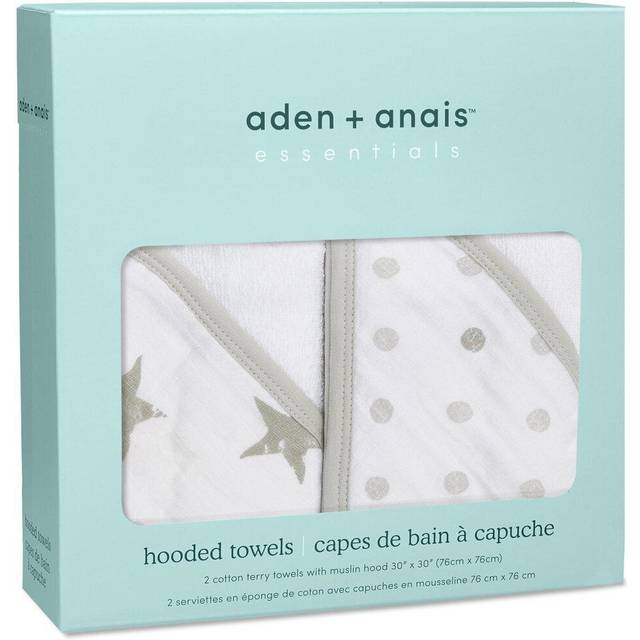 aden + anais Essentials 100% bomullshandduk med huva för pojkar och flickor, mjuk baby badhandduk, handduksvep för barn, småbarn och spädbarn, bästa idén, dammig, (förpackning med 2)