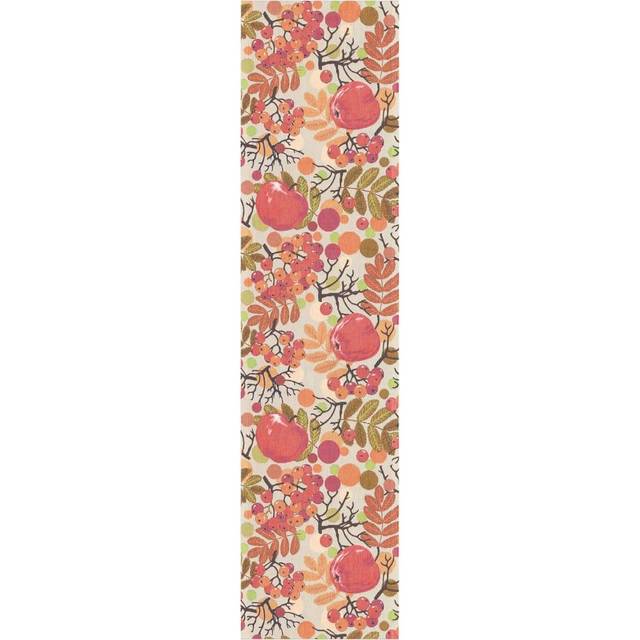 Ekelund Linneväveri Äppelbär bordslöpare 35x140 cm Multi - Röd