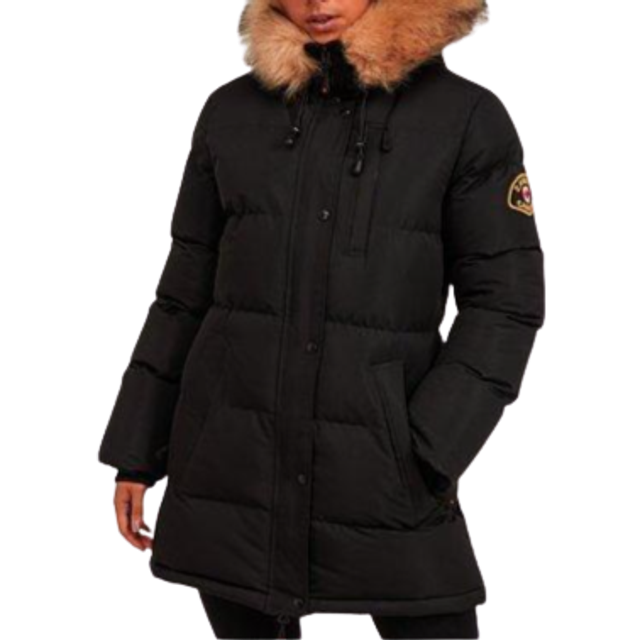Zavetti Canada Goshawa Padded Parka Jacket-Black, Black, Size S, Women