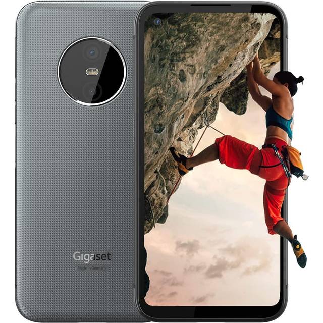 Gigaset GX6 Smartphone 5G för utomhusbruk, militär standard, damm- och vattentålig IP68 - 6,6" FHD+ skärm med Corning Gorilla Glass, 128GB + 6GB RAM, 50 MP kamera - snabbladdning, Android 12, grå