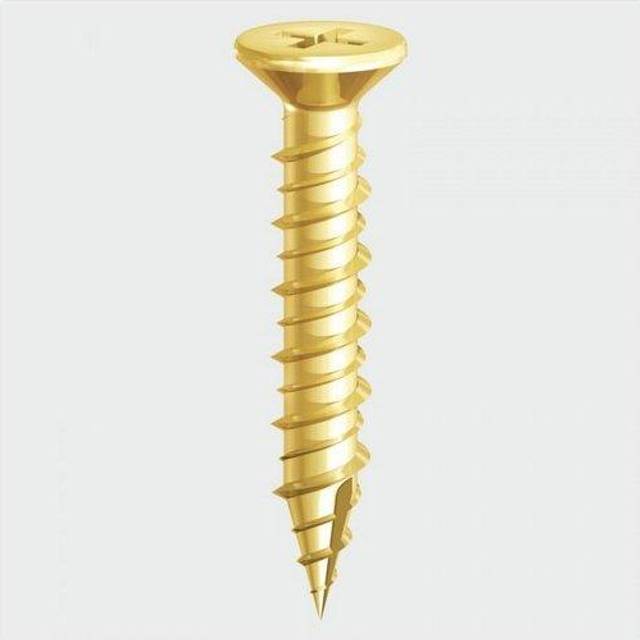 Timco - Window Fabrication Screws Countersunk ph High-Low Thread Slash Point Yellow - 4.3 x 40