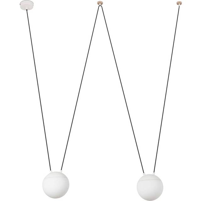 Faro Mine 28375-2L - 2 Light Ceiling Pendant White, Wood, E27
