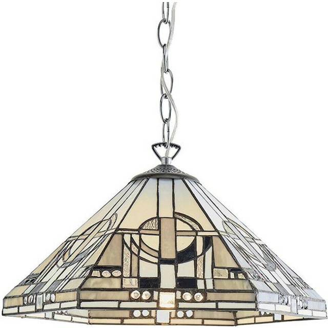Tiffany Glass Hanging Ceiling Pendant Light Chrome Chain 1 Lamp Shade i00139