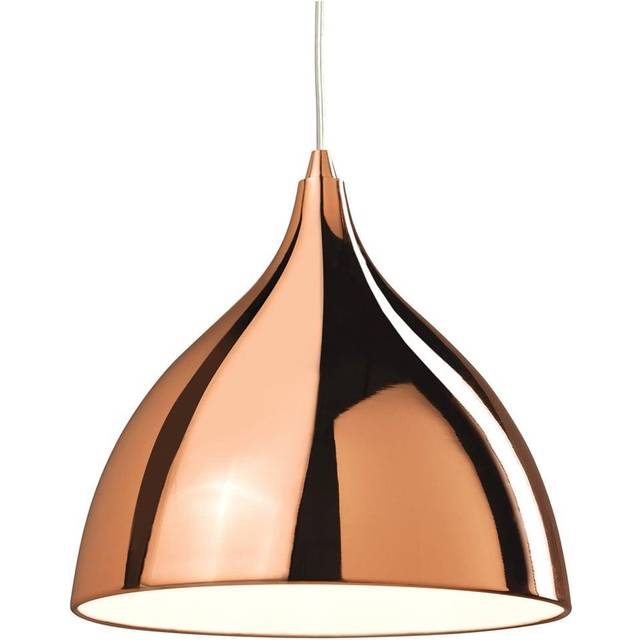 Firstlight Cafe Modern Style 25cm Pendant Light Copper and White Inner
