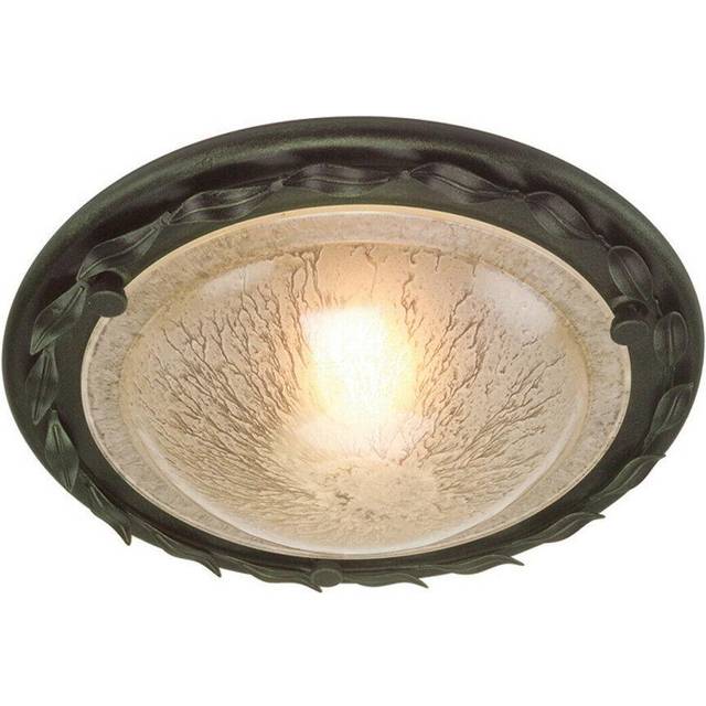 1 Bulb Flush Light Low Ceiling Black Gold LED E27 60W Bulb